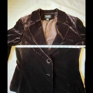 Rafaella ladies chocolate brown velvet blazer; Size 8